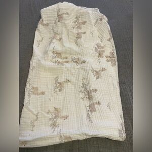Pottery Barn Kids muslin 100% organic cotton crib sheet.